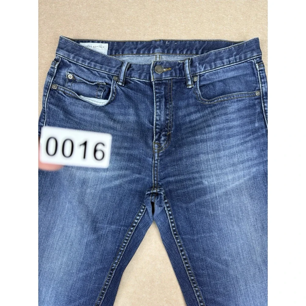 Banana Republic Jeans Men's Size 32 Blue Slim Fit Mid Rise‎ Faded Wash Denim